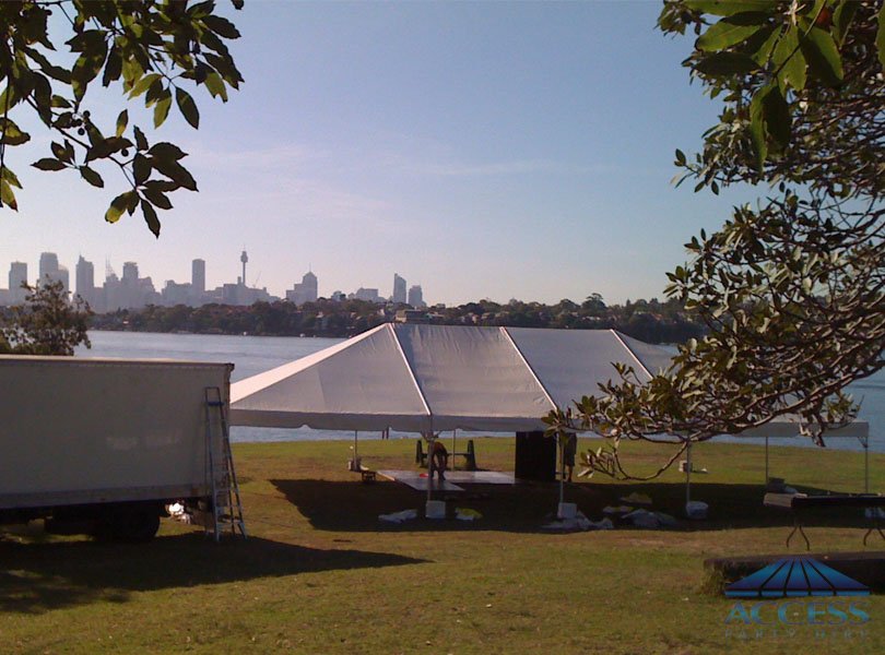 Wedding setup at Clarkes Point (Hunters Hill)